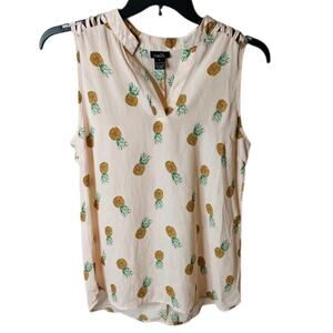 Rue21 Women's Pink Tropical Lightweight Sleeveless Blouse Large